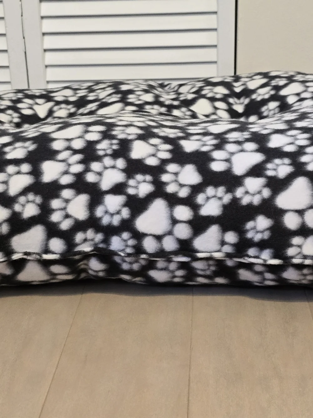 Paw Print Pet Bed New Large 30x26 Inch Fleece Handmade Washable
